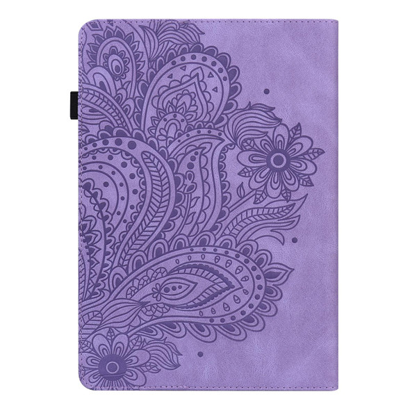 Amazon Kindle Parperwhite 5 2021 11th Gen. Peacock Embossed Pattern Leatherette Tablet Case(Purple)