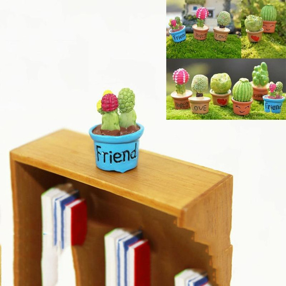 10 PCS Mini Cute Potted Artificial Plant Flower Miniature Doll House Decoration Accessories(Blue)