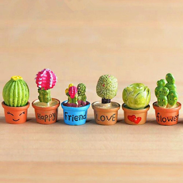 10 PCS Mini Cute Potted Artificial Plant Flower Miniature Doll House Decoration Accessories(Blue)