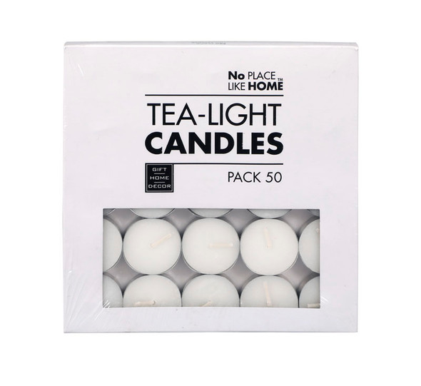 White Tea Light Candles – 3.5cm, Box Of 50 White Candles