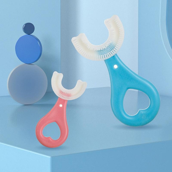 10 PCS U-shaped Children Baby Hand-held Soft Toothbrush Brushing Artifact for 2-6 Years Old, Style: Heart Shape(Blue)