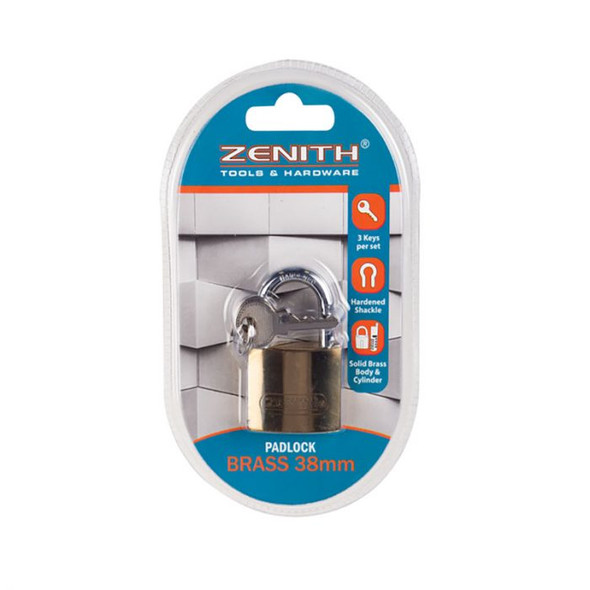 Zenith Brass Padlock – 38mm