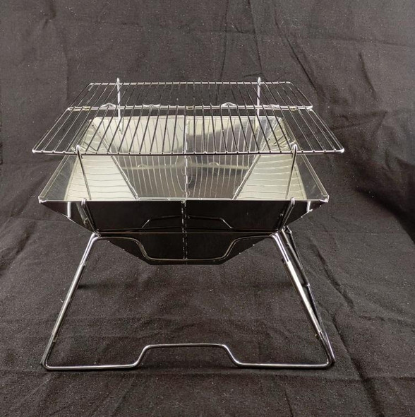 Liftable Barbecue Grill Camping Stainless Steel Folding Barbecue Grill Wood Charcoal Grill