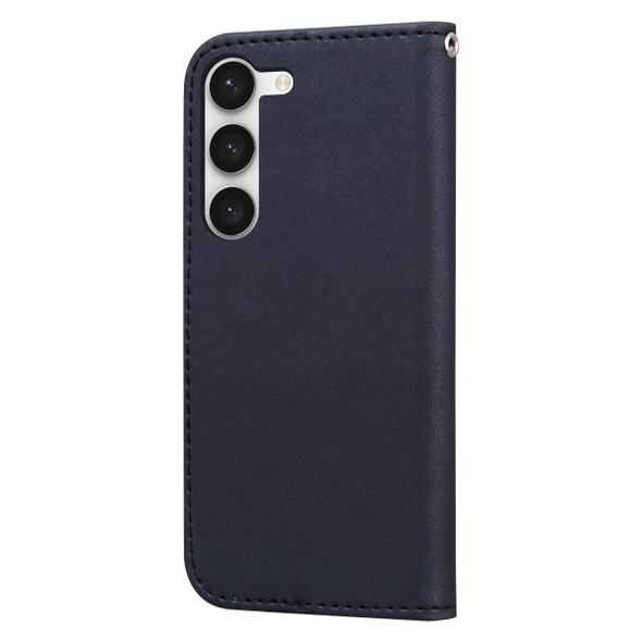 For Samsung Galaxy S22+ 5G Cartoon Buckle Horizontal Flip Leatherette Phone Case(Black)