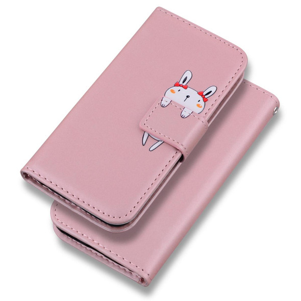 For Samsung Galaxy S21 Ultra 5G Cartoon Buckle Horizontal Flip Leatherette Phone Case(Pink)