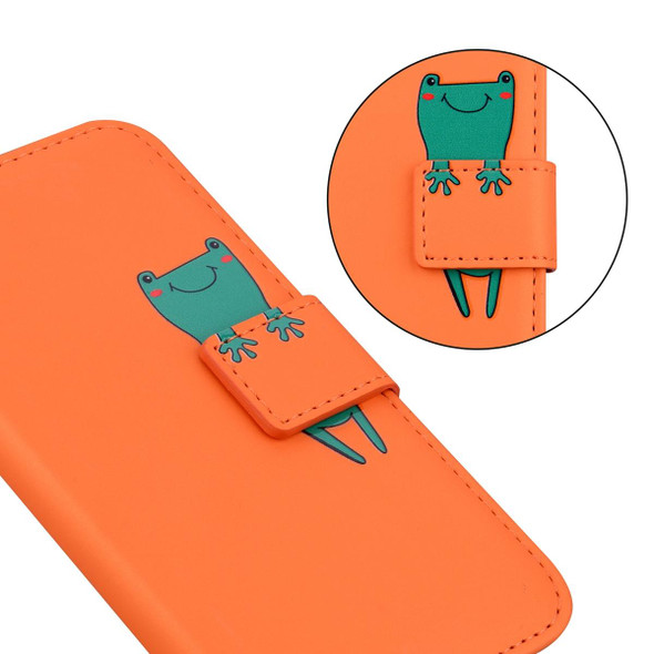 For Samsung Galaxy S20 FE 5G Cartoon Buckle Horizontal Flip Leatherette Phone Case(Orange)