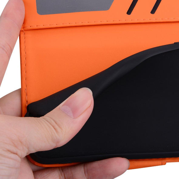 For Samsung Galaxy S21+ 5G Cartoon Buckle Horizontal Flip Leatherette Phone Case(Orange)