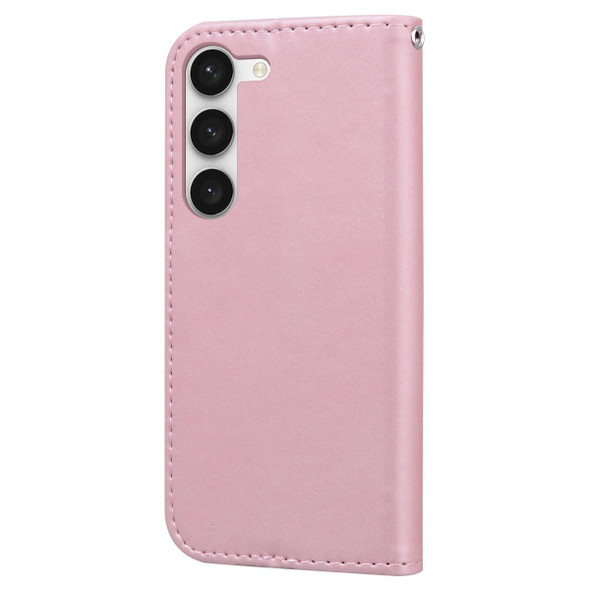For Samsung Galaxy S21+ 5G Cartoon Buckle Horizontal Flip Leatherette Phone Case(Pink)