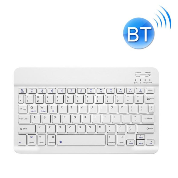 YS-001 7-8 inch Tablet Phones Universal Mini Wireless Bluetooth Keyboard, Style:Only Keyboard(White)