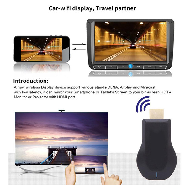 AnyCast M4 Plus Wireless WiFi Display Dongle Receiver Airplay Miracast DLNA 1080P HDMI TV Stick for iPhone, Samsung, and other Android Smartphones