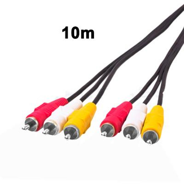 Good Quality Audio Video Stereo RCA AV Cable, Length: 10m