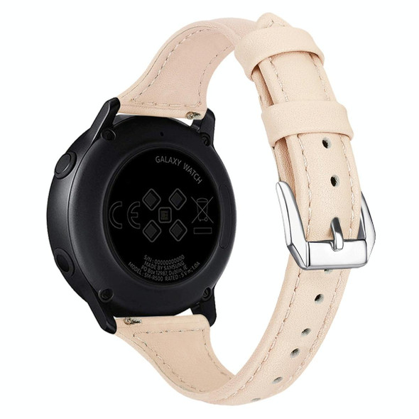 20mm T Slim Leatherette Watch Band for Samsung Galaxy Watch(Apricot)