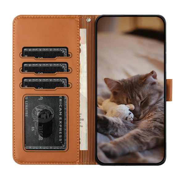 For Xiaomi Redmi Note 11 Pro 4G/5G Global Cat Embossing Pattern Leather Phone Case with Lanyard(Brown)