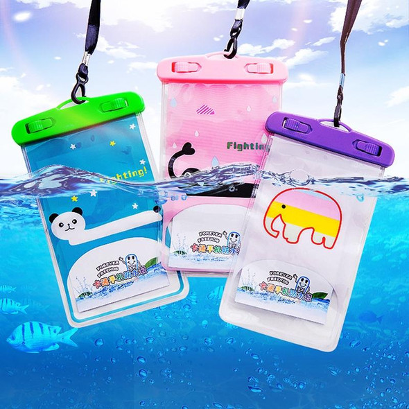 10 PCS Large Outdoor Photo Transparent Waterproof Cartoon Mobile Phone Bag, Style:Little Pink Cat
