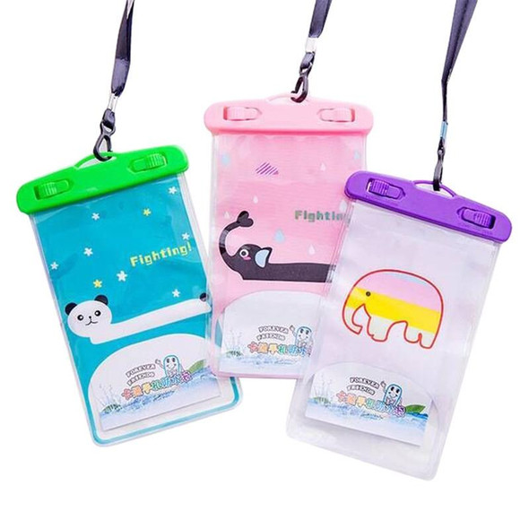 10 PCS Large Outdoor Photo Transparent Waterproof Cartoon Mobile Phone Bag, Style:Puppy