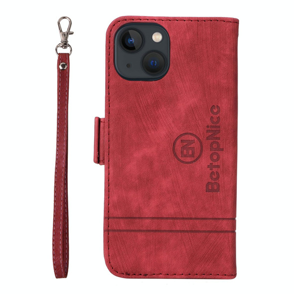 For iPhone 15 BETOPNICE Dual-side Buckle Leatherette Phone Case(Red)