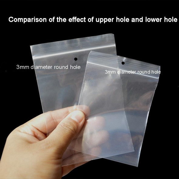 200pcs  Perforated Ziplock Bag Thickened Transparent Packaging Bag Plastic Sealed Bag 8 x 18cm 10 Silk No Hole