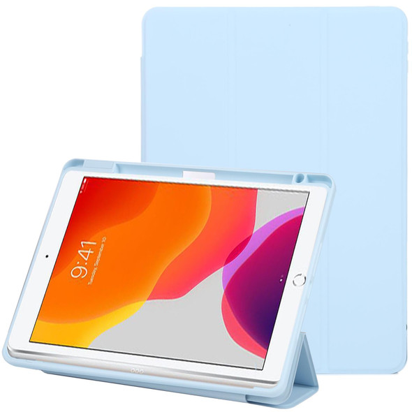 Magnetic Split Leather Smart Tablet Case - iPad 10.2 2019 / 2020 / 2021(Ice White)