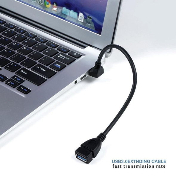 USB 3.0 Down Angle 90 degree  Extension Cable Male to Female Adapter Cord, Length: 15cm
