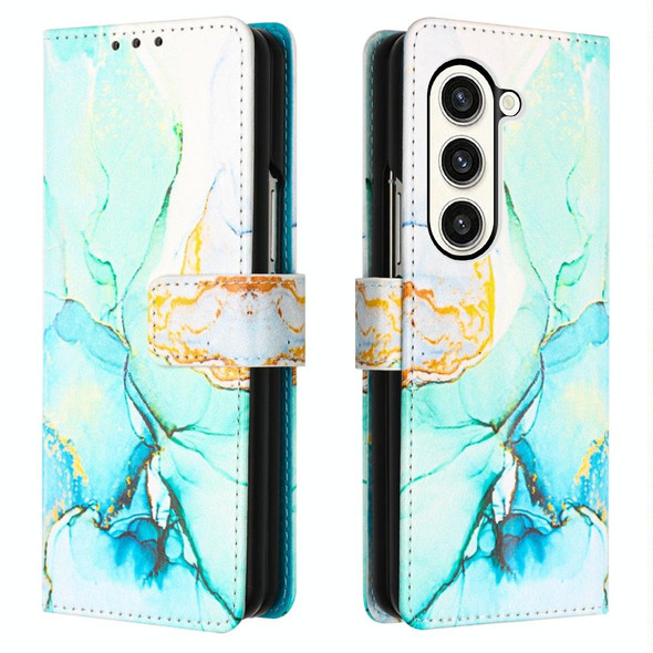 For Samsung Galaxy Z Fold5 5G PT003 Marble Pattern Flip Leatherette Phone Case(LS003)