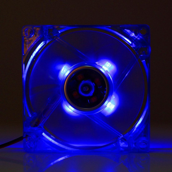 8025 4 Pin DC 12V 0.18A Computer Case Cooler Cooling Fan with LED Light, Random Color Delivery , Size: 80x80x25mm