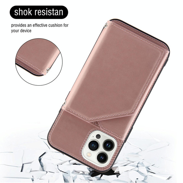 For iPhone 15 Pro Max Skin Feel PU + TPU + PC Back Cover Shockproof Case(Rose Gold)