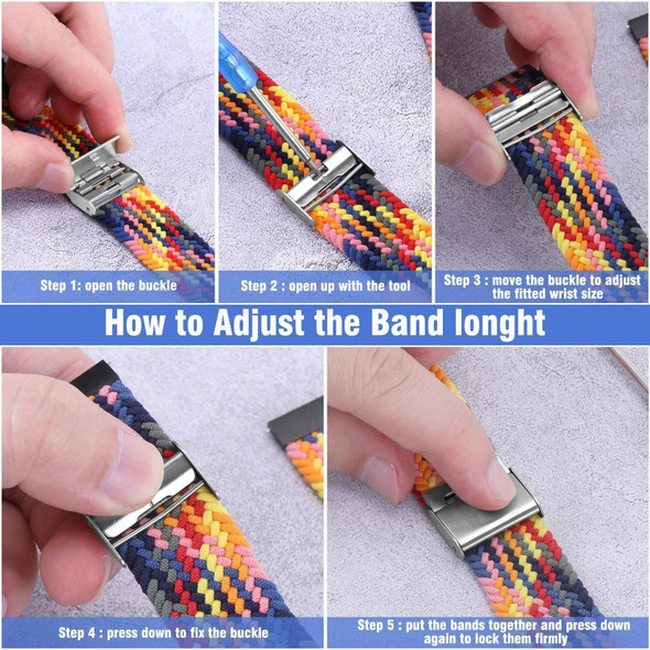 18mm Nylon Braided Metal Buckle Watch Band(Light Purple)