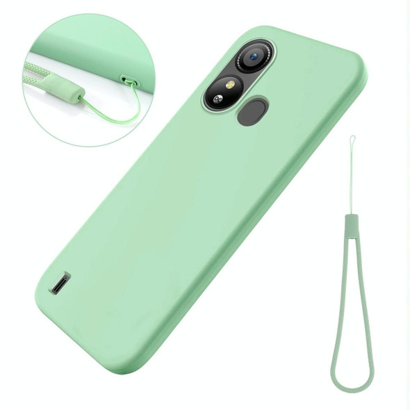 For ZTE Blade L220 Pure Color Liquid Silicone Shockproof Phone Case(Green)