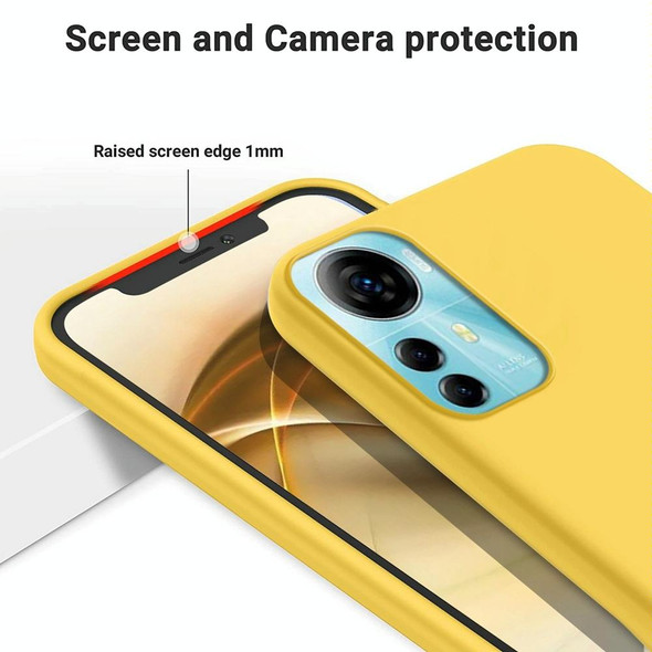 For ZTE Blade V41 Smart Pure Color Liquid Silicone Shockproof Phone Case(Yellow)