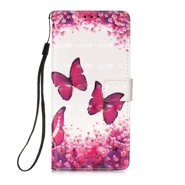 For iPhone 15 Pro Max 3D Painting Horizontal Flip Leatherette Phone Case(Rose Butterfly)