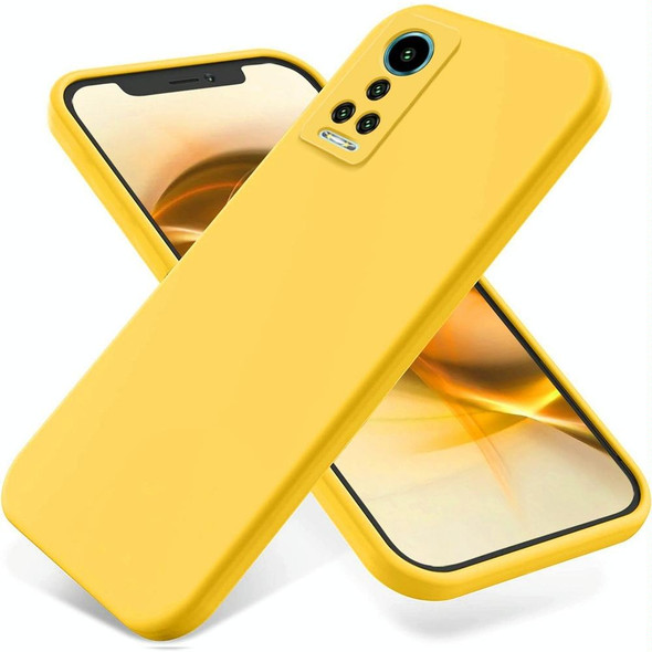 For Hisense H60 Pure Color Liquid Silicone Shockproof Phone Case(Yellow)