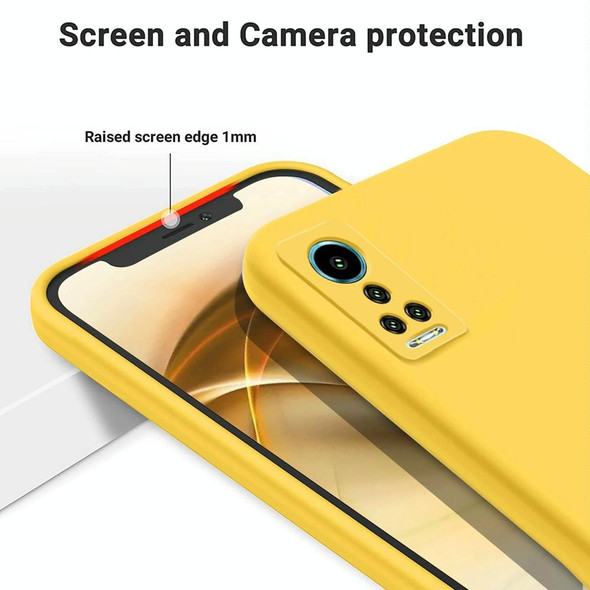 For Hisense H60 Pure Color Liquid Silicone Shockproof Phone Case(Yellow)