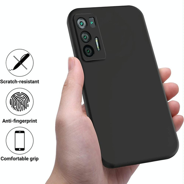 For Hisense Infinity H50S 5G Pure Color Liquid Silicone Shockproof Phone Case(Black)
