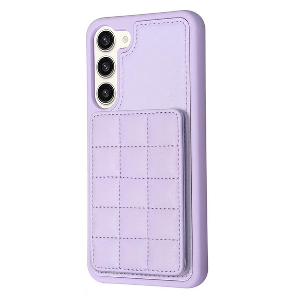 For Samsung Galaxy S21+ 5G Grid Card Slot Holder Phone Case(Light Purple)