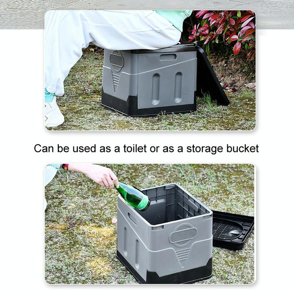 Car Folding Portable Toilet Outdoor Emergency Mobile Toilet(Pure Black)