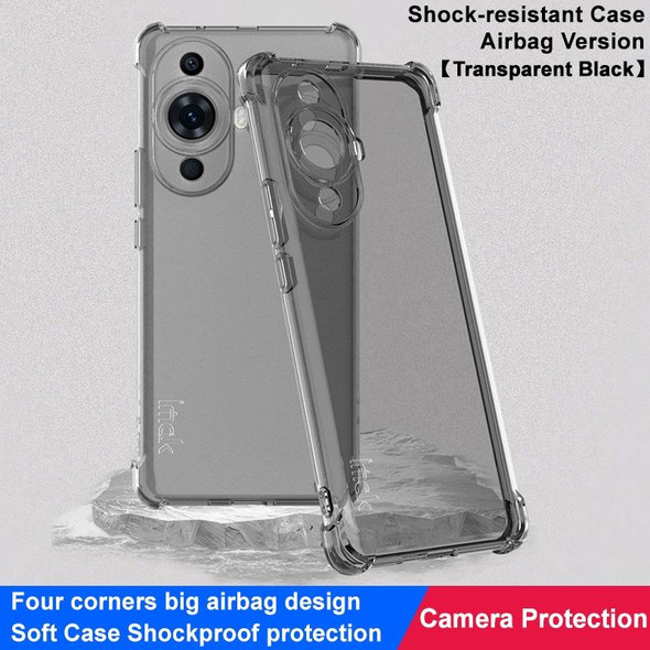 For Huawei nova 11 Pro / nova 11 Ultra imak Shockproof Airbag TPU Phone Case(Transparent Black)