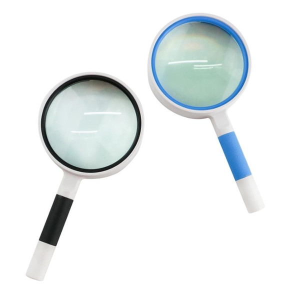 3 PCS Hand-Held Reading Magnifier Glass Lens Anti-Skid Handle Old Man Reading Repair Identification Magnifying Glass, Specification: 100mm 3 Times (Black White)