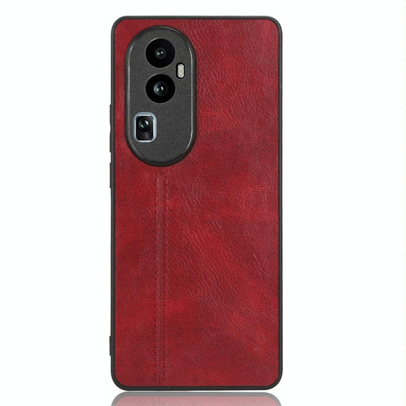 For OPPO Reno 10 Pro 5G Cow Pattern Sewing Back Cover Phone Case(Red)