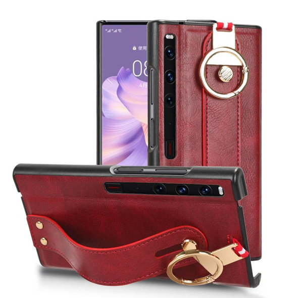 For Huawei Mate XS2 Wristband Leatherette Back Phone Case(Red)