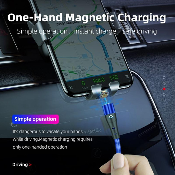 ENKAY 2 in 1 3A USB to 8 Pin + Type-C Magnetic Fast Charging Data Cable, Length:1m(Blue)
