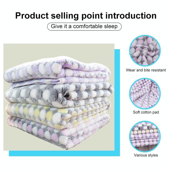 Soft Flannel Pet Blanket Dots Printed Breathable Bed Mat Warm Pet Sleeping Cushion Cover for Pet Dog Cat, Size:S(Grey)