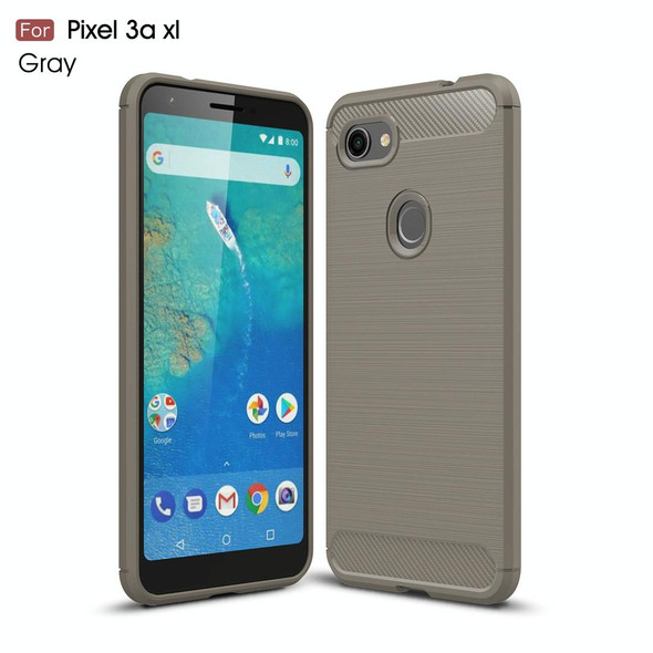 Brushed Texture Carbon Fiber TPU Case for Google Pixel 3a XL(Grey)