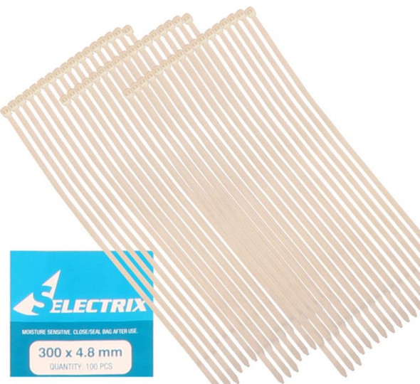 Cable Ties – 4.8mm X 300mm  Pack 100