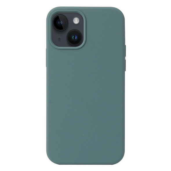 For iPhone 15 Plus Liquid Silicone Phone Case(Pine Needle Green)