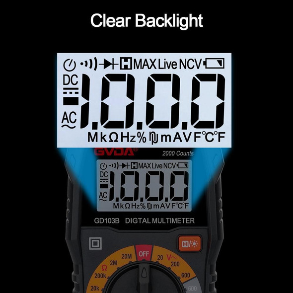 GVDA GD103B Multifunctional Digital Multimeter DMM Voltmeter