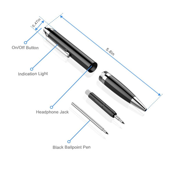 Q90 Intelligent HD Digital Noise Reduction Recording Pen, Capacity:32GB(Black)