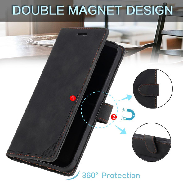 Skin Feel Anti-theft Brush Horizontal Flip Leather Phone Case - iPhone13 mini(Black)