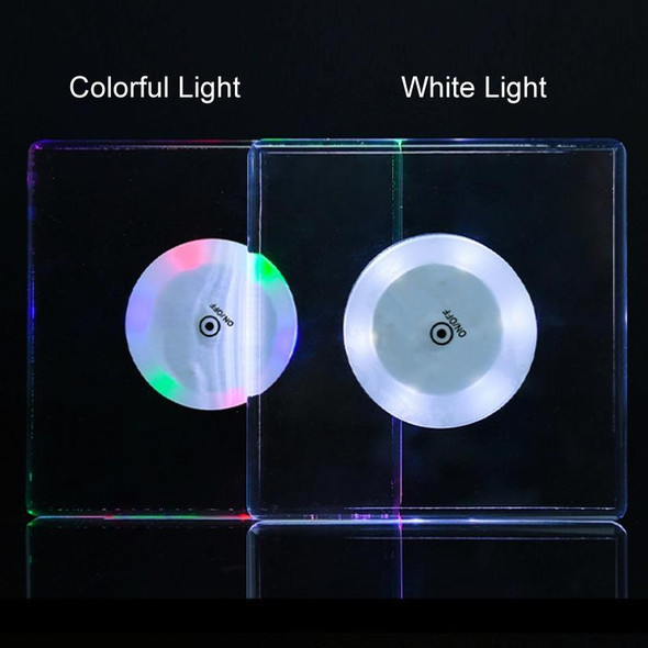 100x4mm Round LED Light Up Acrylic Coaster Transparent Crystal Base(Colorful Light)