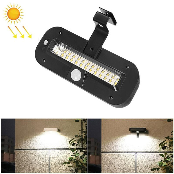 12 LED Solar Outdoor Waterproof Body Sensor Wall Light(Black Shell-White Light)