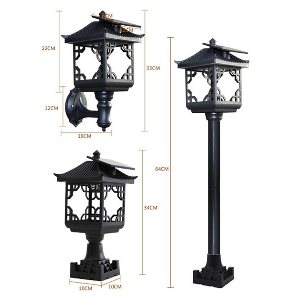 8 LED Solar Outdoor House Appearance Lawn Garden Decoration Light(Black Wall Lamp)